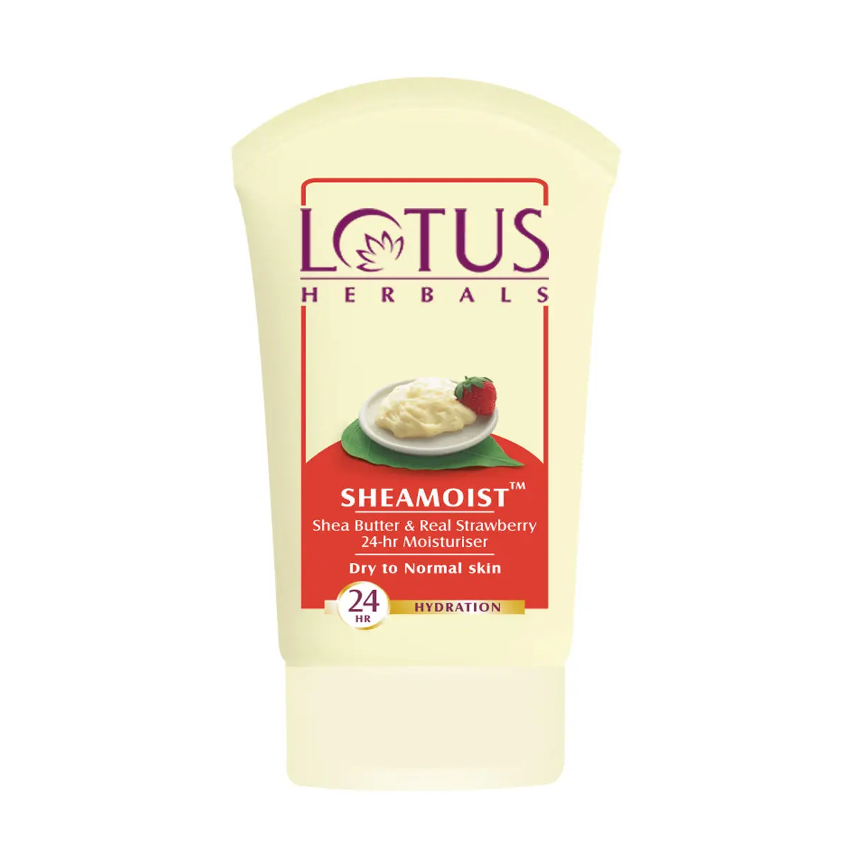 Lotus Herbals Sheamoist Shea Butter & Real Strawberry 24HR Moisturiser | Hydrating | For Dry to Normal Skin Types | 120g