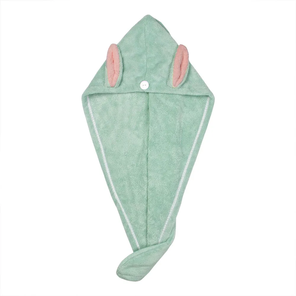 Streak Street Microfiber Hair Wrap Towel - Mint Bunny