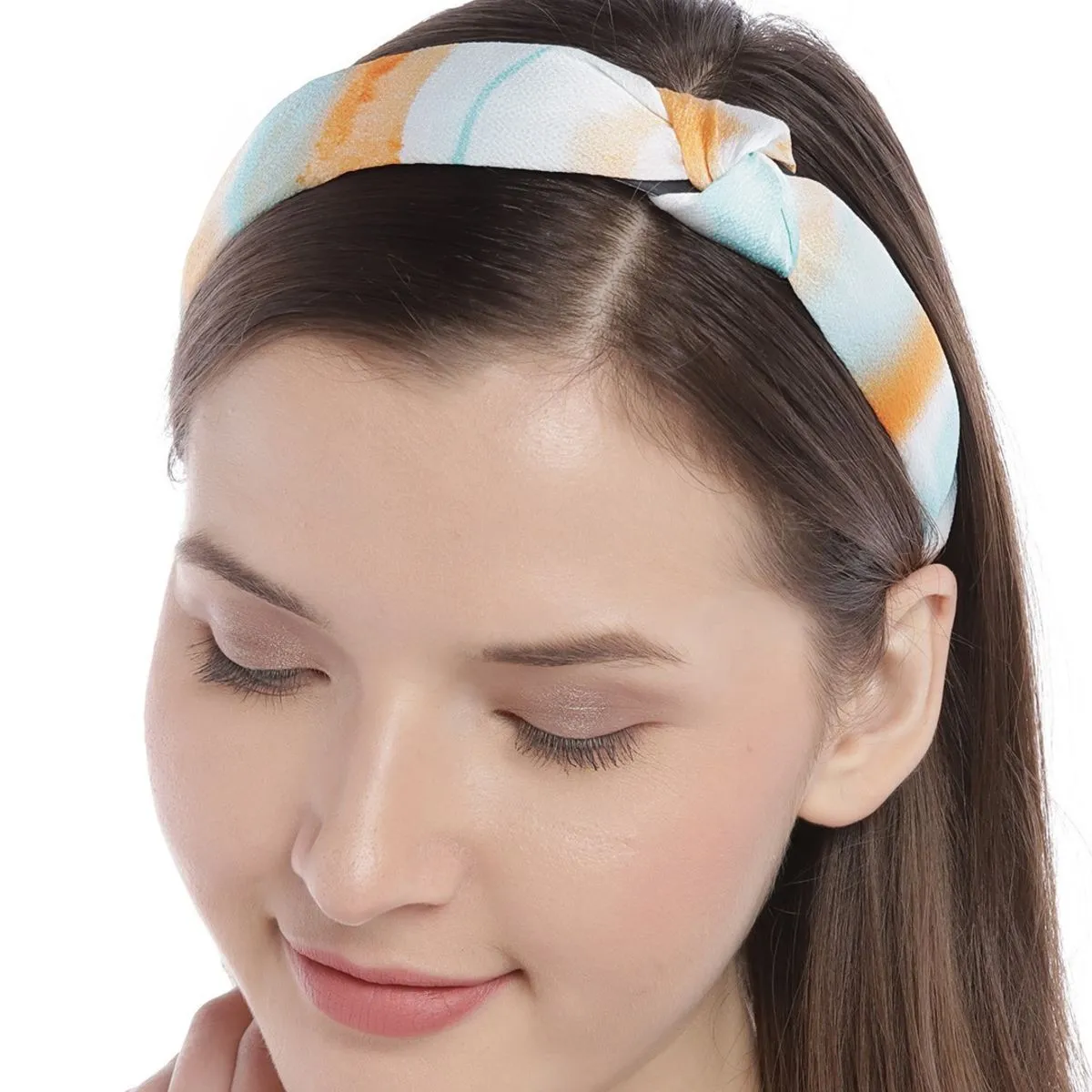 Blueberry Multi Print Satin Knot Hairband