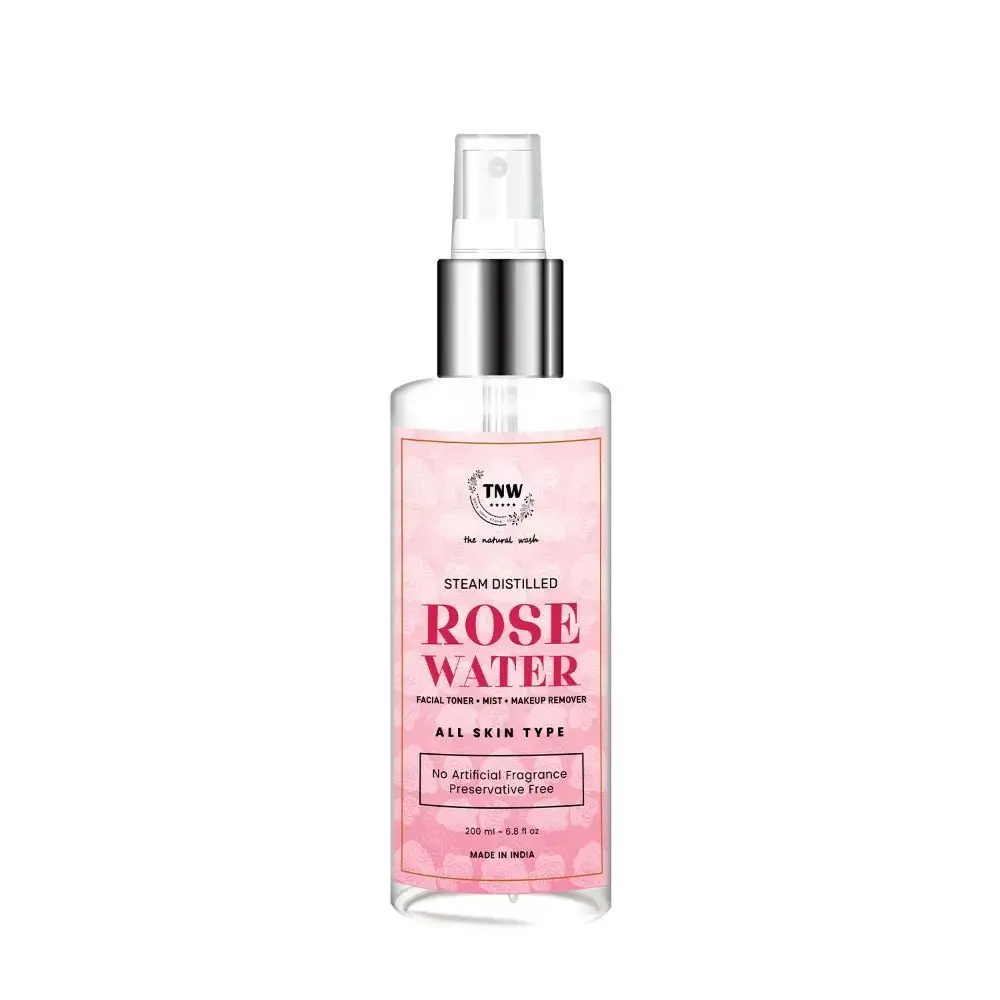 TNW - The Natural Wash Steam Distilled Rose Water- 100% Natural Toner and Makeup Remover (200 ml)