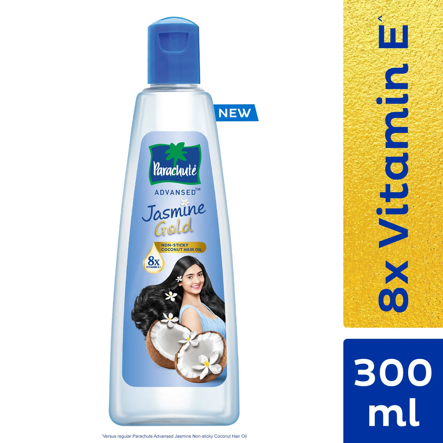 Parachute Advansed Jasmine Gold Coconut Hair Oil, Vitamin-E, Super Shiny Hair, Non-sticky