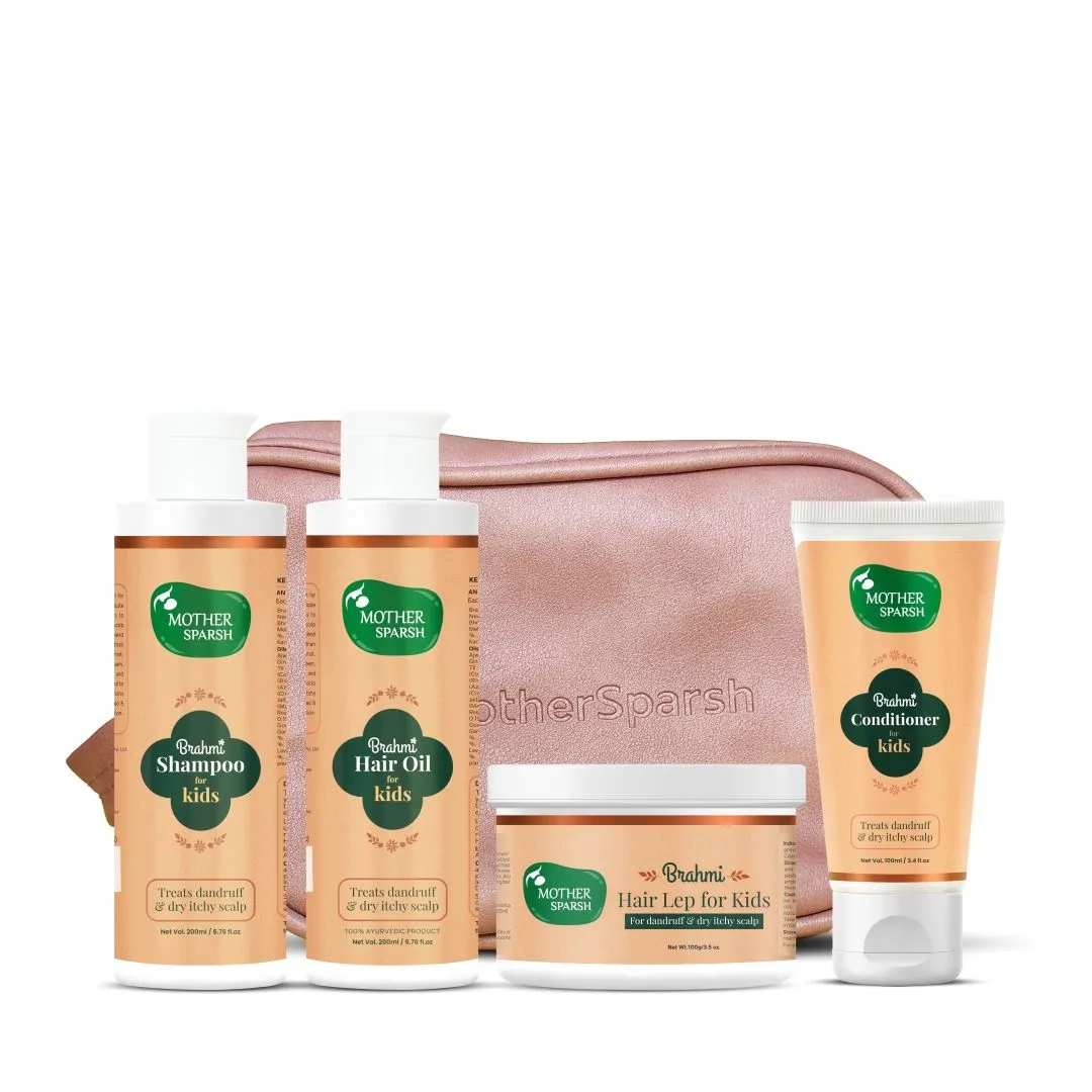 Mother Sparsh Brahmi Anti-Dandruff Kit For Kids To Treat Dandruff & Dry Itchy Scalp