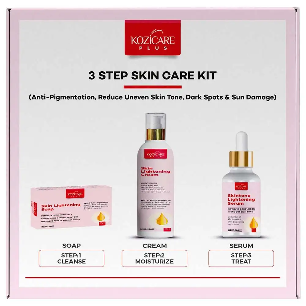 Kozicare Plus 3 Step Skin Care Kit Combo (Soap + Serum + Cream),  3 Piece(s)/Pack  for All Skin Type