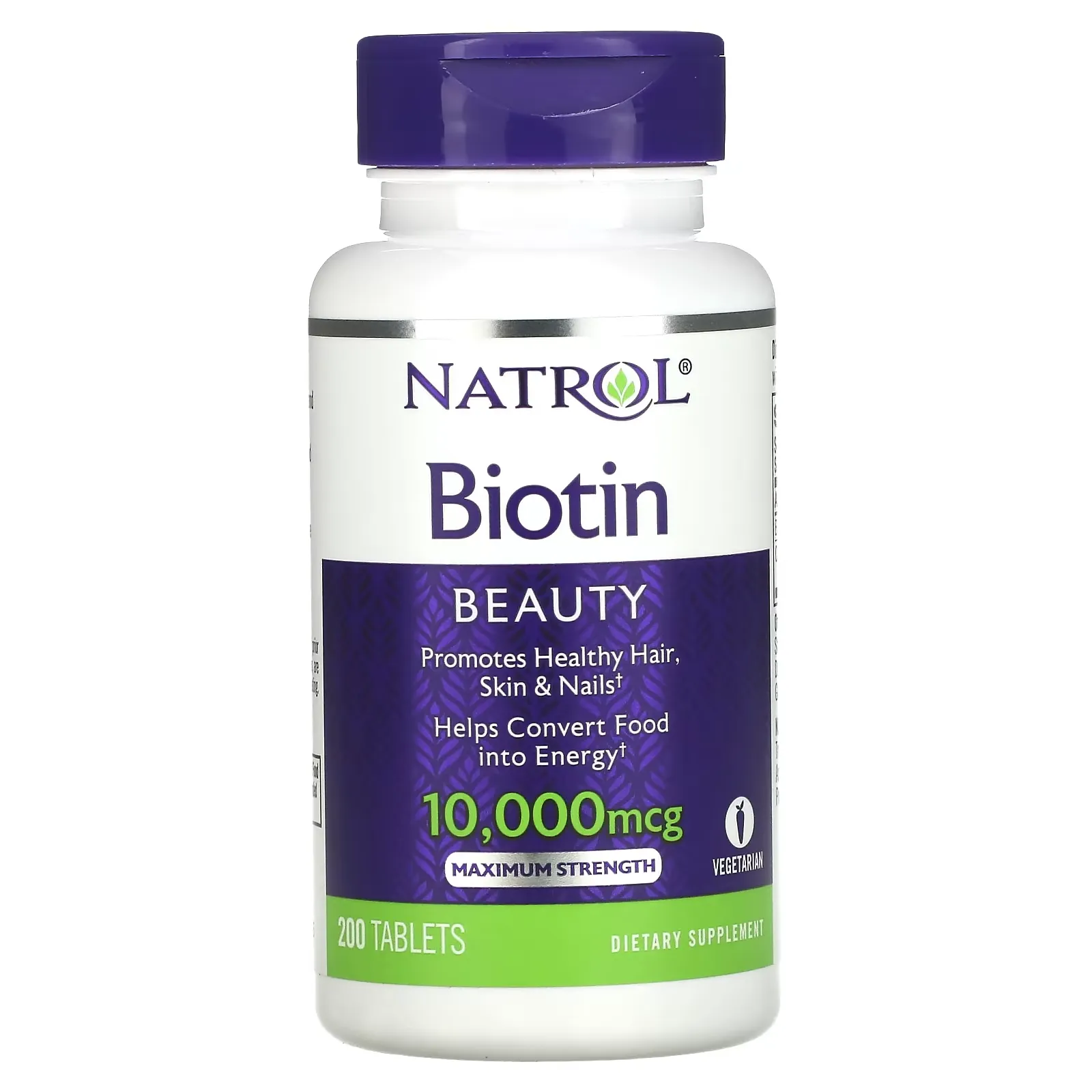 Biotin, Maximum Strength, 10,000 mcg, 200 Tablets