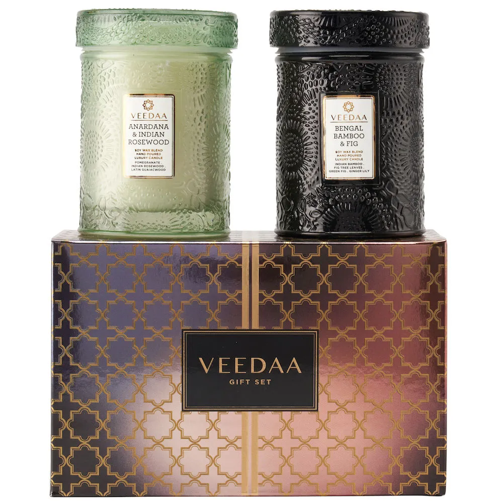 Veedaa Candles Mandala Glass Duo Gift Set Style 4