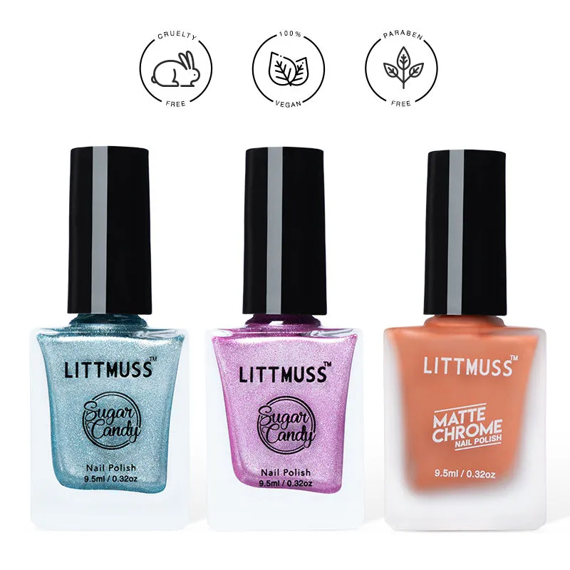 Littmuss Feelin' Fruity - Matte Chrome & Sugar Candy Nail Polish Combo