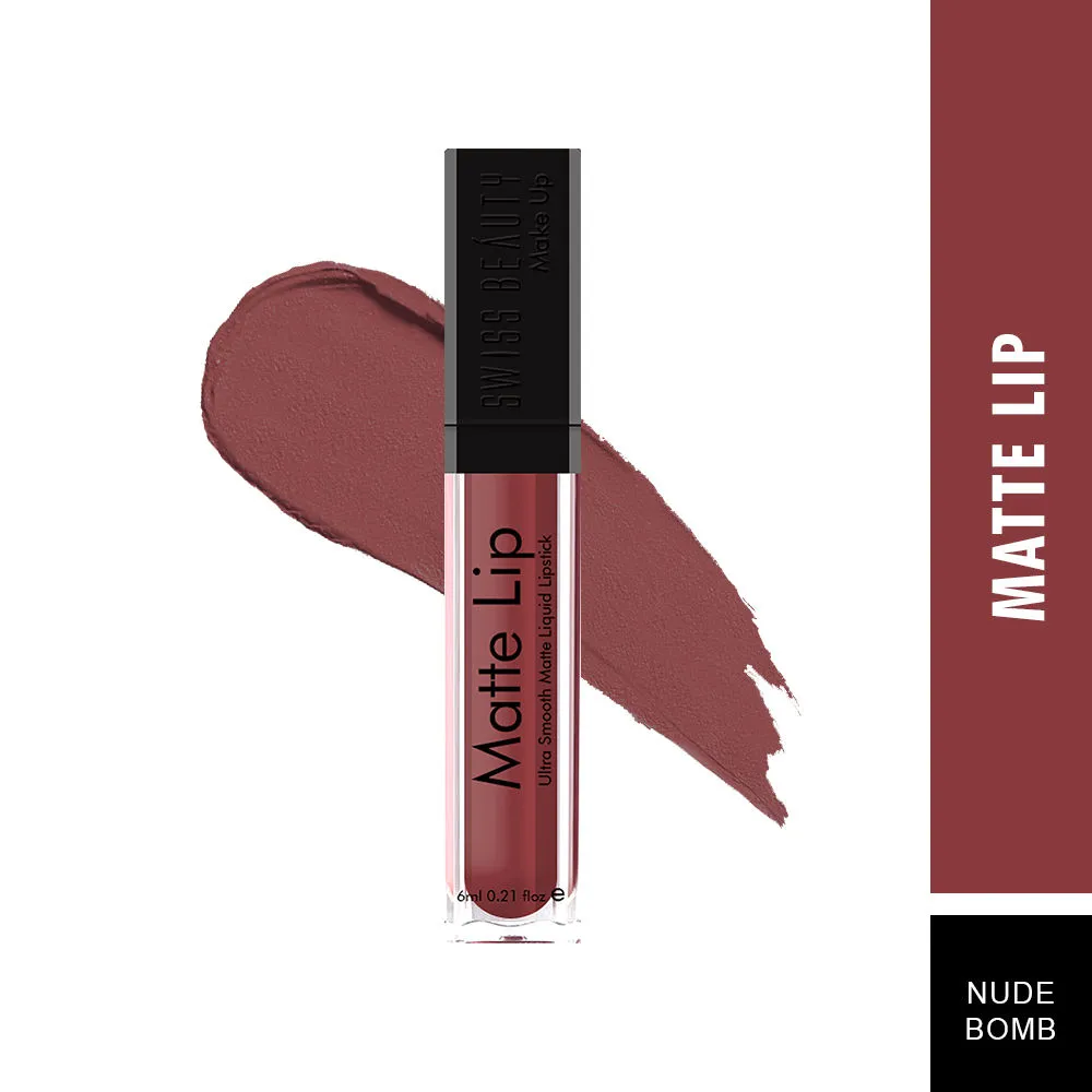 Swiss Beauty Matte Lip Ultra Smooth Matte Liquid Lipstick - 27 Nude Bomb