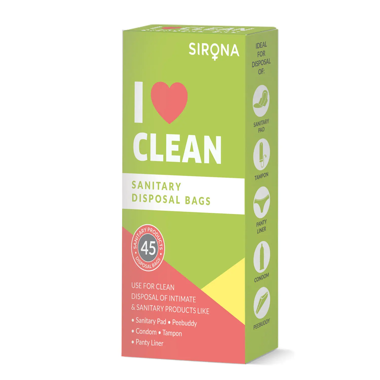 Sanitary and Diapers Disposal Bag by Sirona 45 Bags