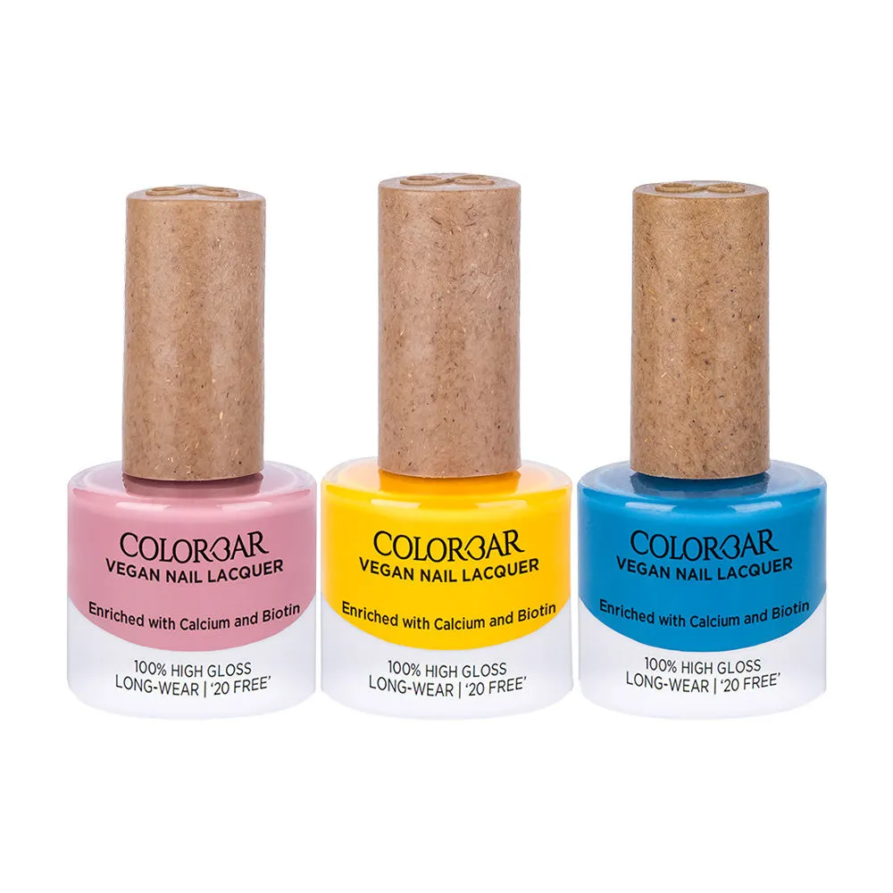 Colorbar Vegan Nail Lacquer - Egyptian Blue + Beehave + Melody Combo