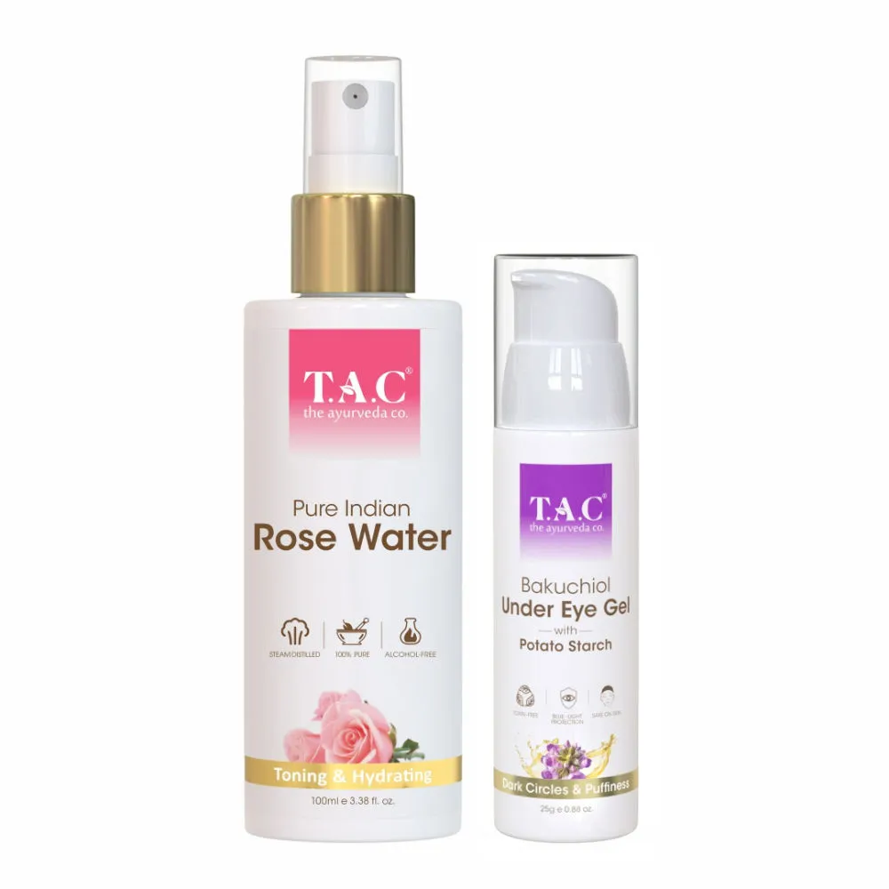 TAC - The Ayurveda Co. Rose Water Toner & Under Eye Gel For Dark Circles