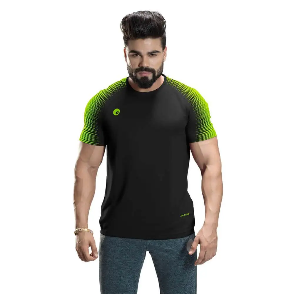 Omtex Gym T Shirt Spider 007,  Black  Medium