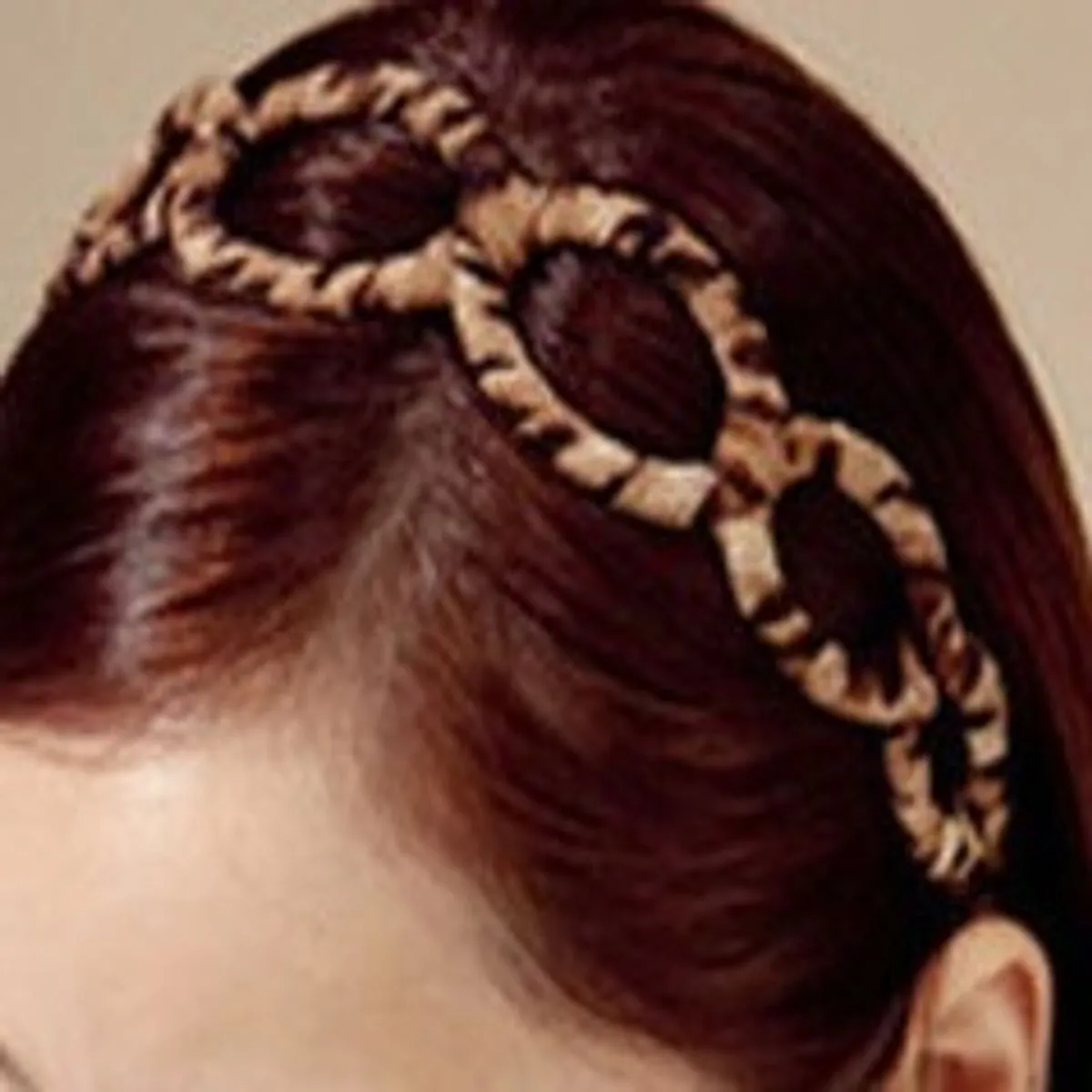 OOMPH Jewellery Brown Fabric Animal Print Filigree Broad Hair Band HeadBand For Women & Girls