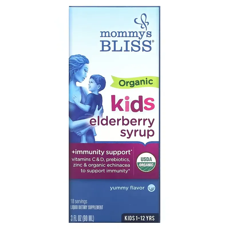 Kids, 1-12 Yrs, Organic Elderberry Syrup + Immunity Boost, 3 fl oz (90 ml)