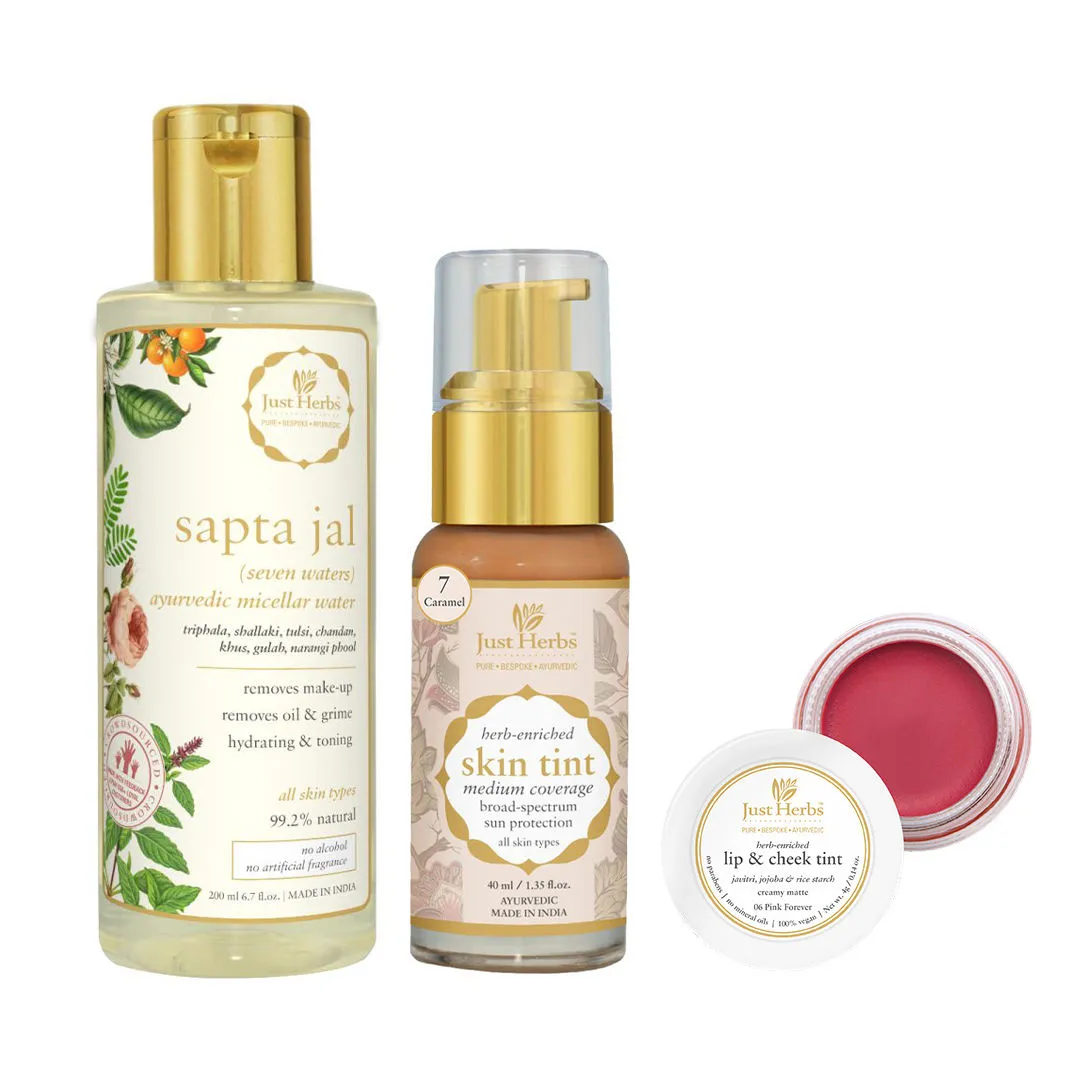 Just Herbs Radiant Skin Combo - Skin Tint (Shade 08) & Sapta Jal