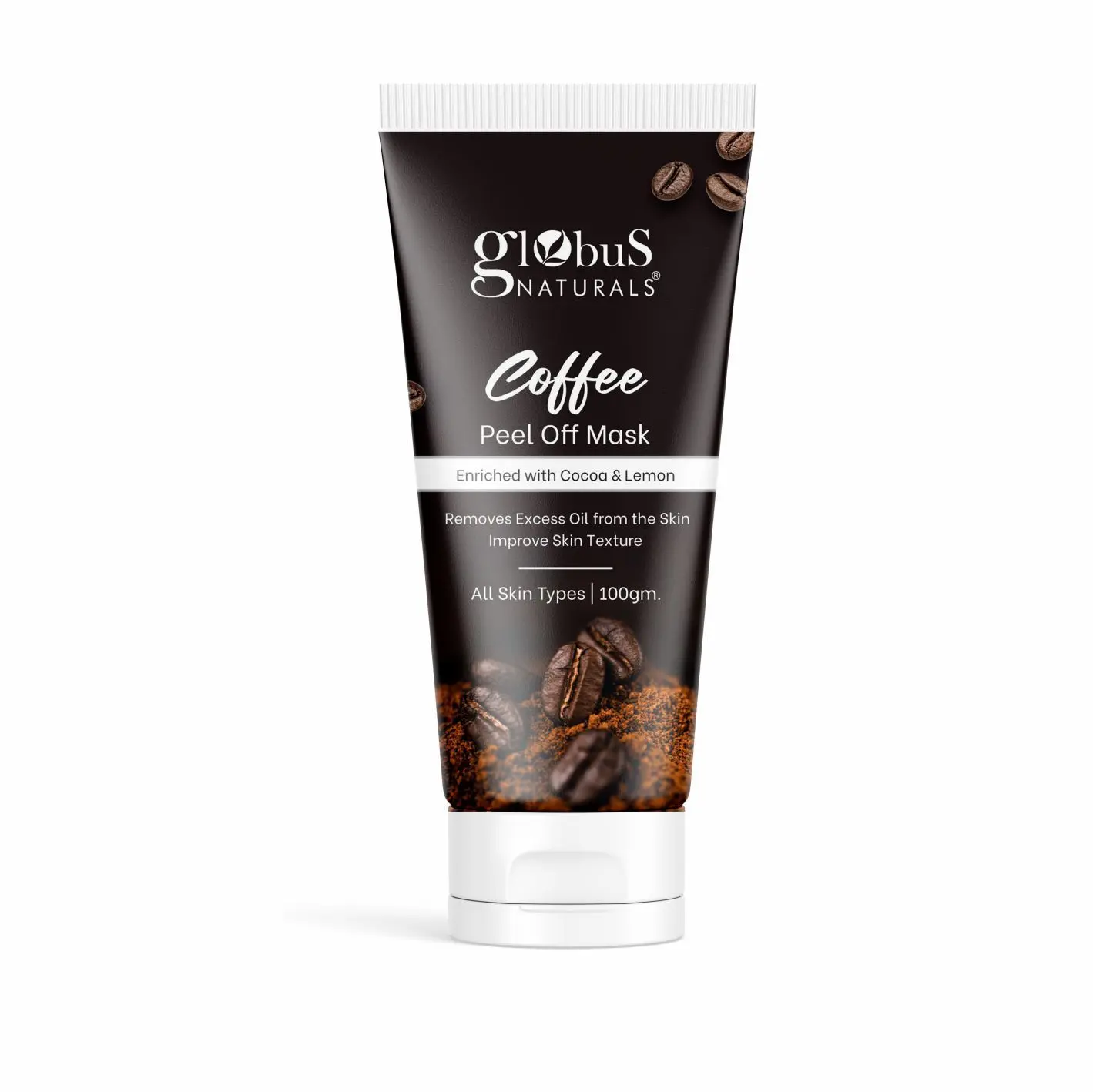 Globus Naturals Coffee Peel Off Mask,Enriched with cocoa & Lemon For Skin Brightening, Suitable For All Skin Types,100 gms