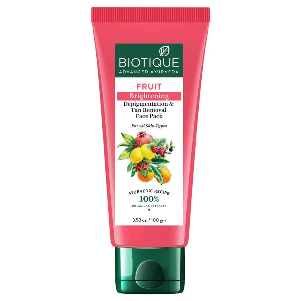 Biotique Fruit Brightening Depigmentation & Tan Removal Face Pack 100gm Tube