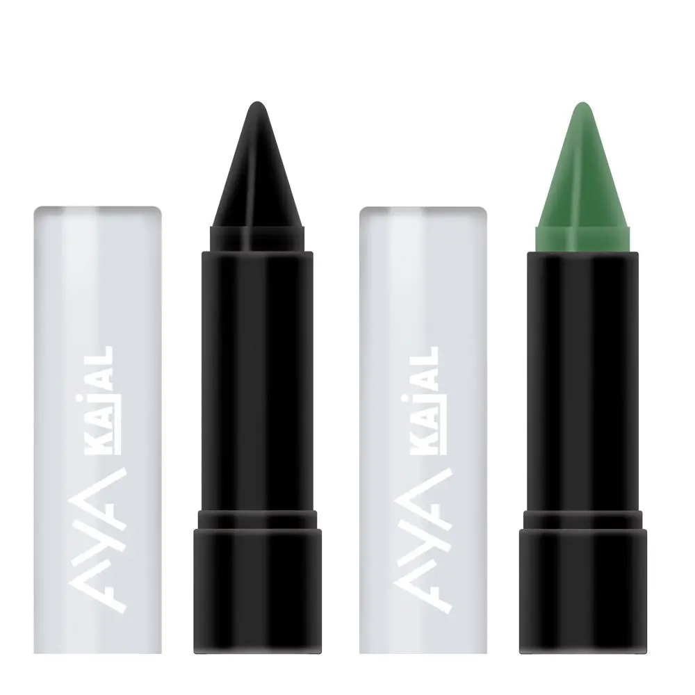 AYA Kajal Set of 2, Black and Green (2.4 g + 2.4 g)