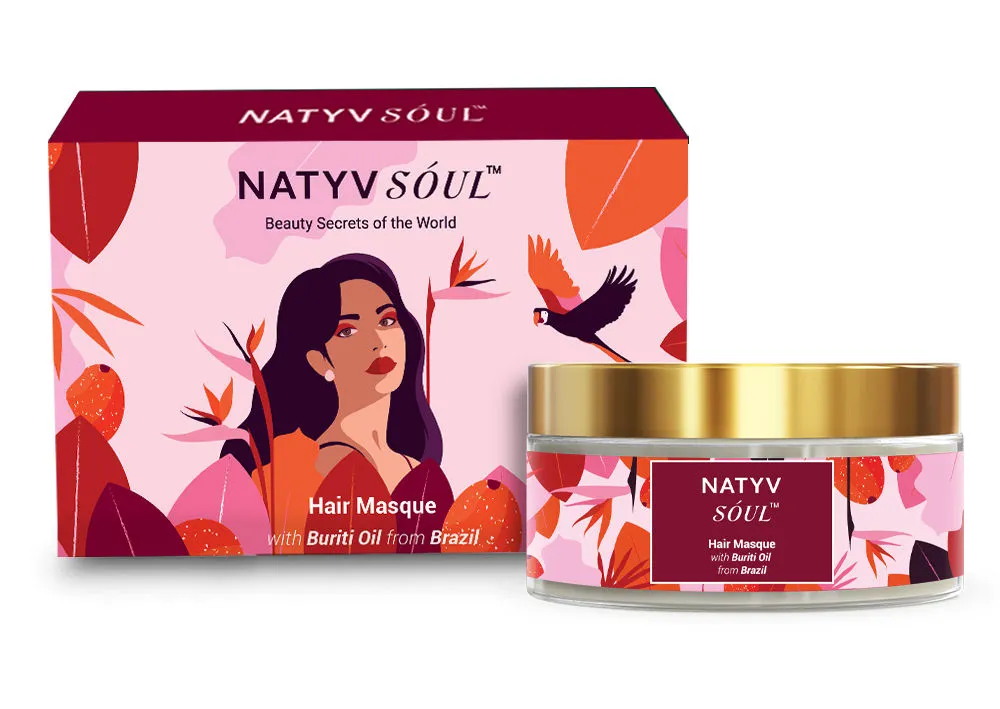 Natyv Soul Hair Masque With Buriti Oil From Brazil - Up To 10X Better Conditioning - Damage Repair