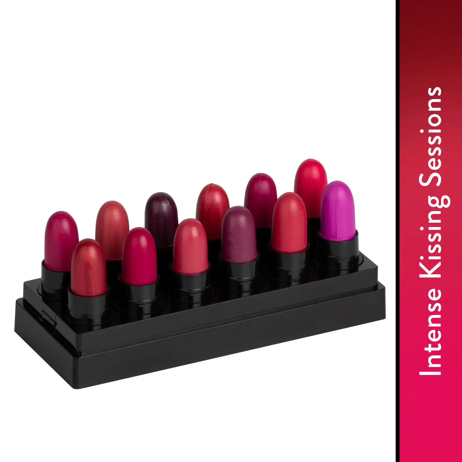 Stay Quirky Lipstick Soft Matte Minis|12 in 1|Long lasting|Smudgeproof|Multicolored| - Intense Kissing Sessions Set of 12 Mini Lipsticks Kit 5 (14.4 g)