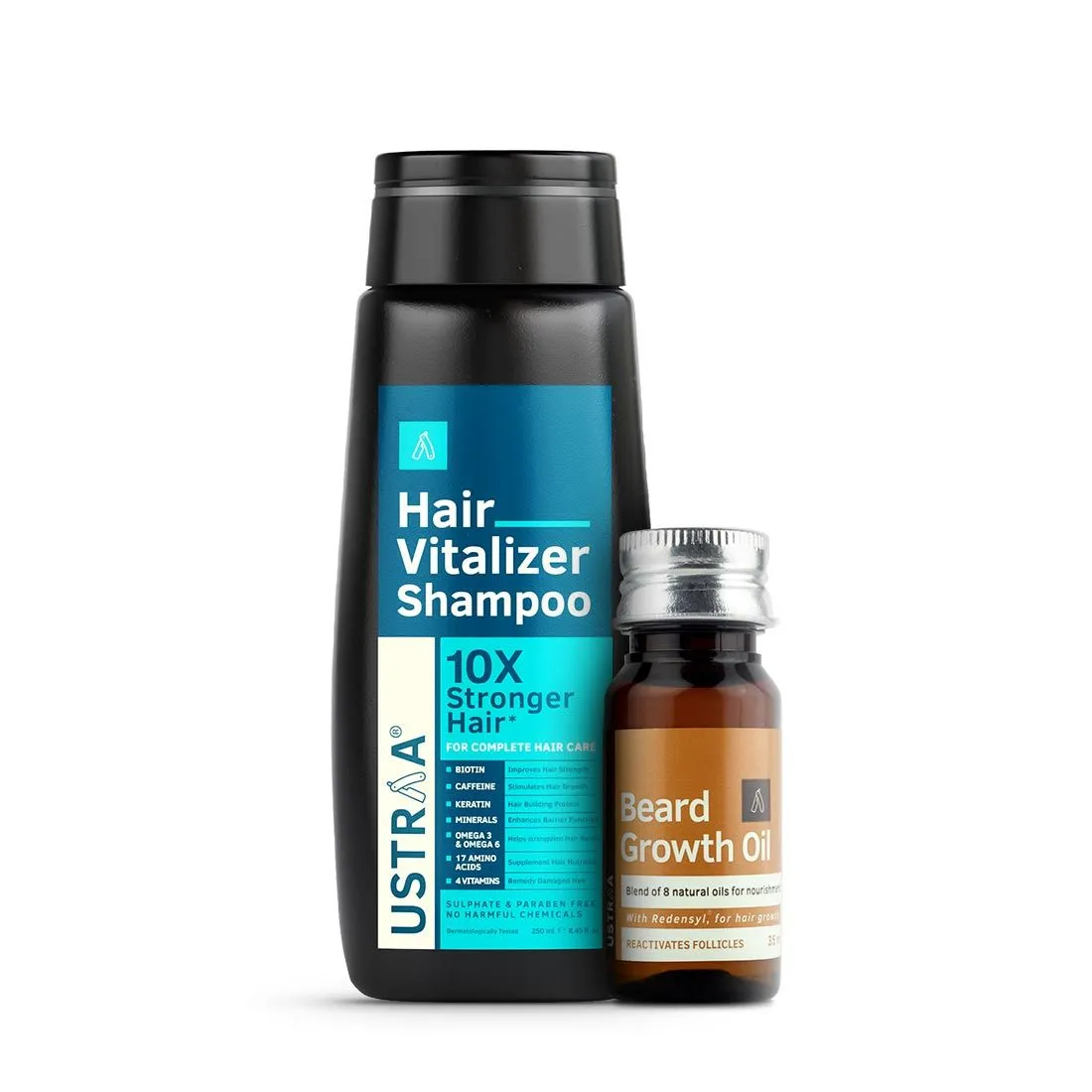 Ustraa Hair Vitalizer Shampoo & Beard Growth Oil Combo