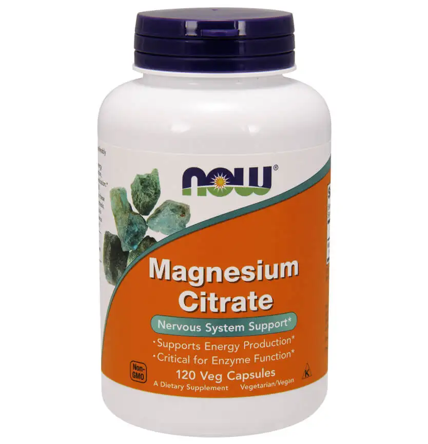 Now Magnesium Citrate (400mg),  Unflavoured  120 veggie capsule(s)