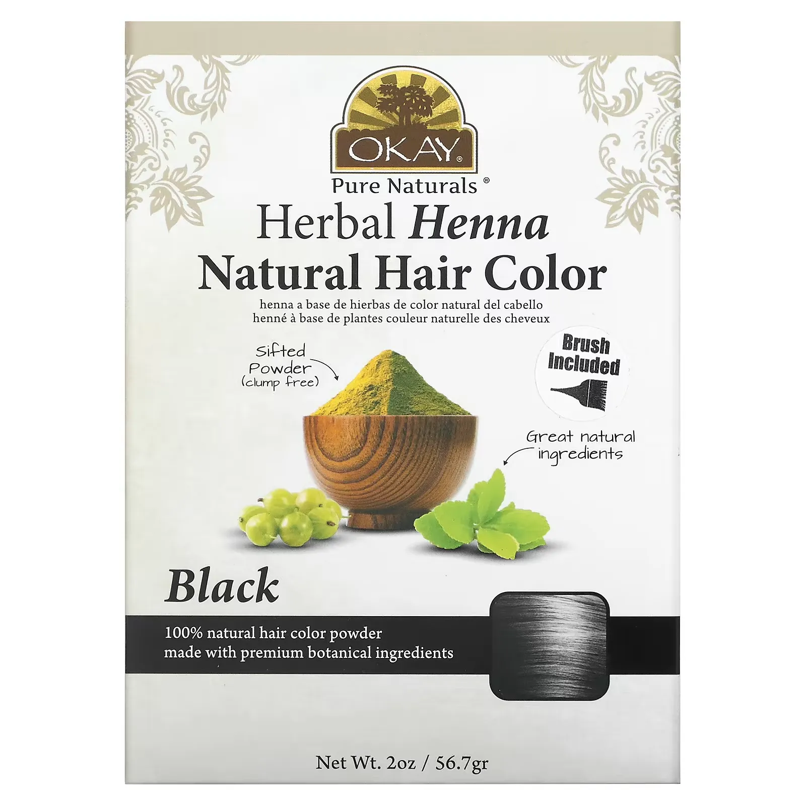 Herbal Henna Natural Hair Color, Black, 2 oz (56.7 g)