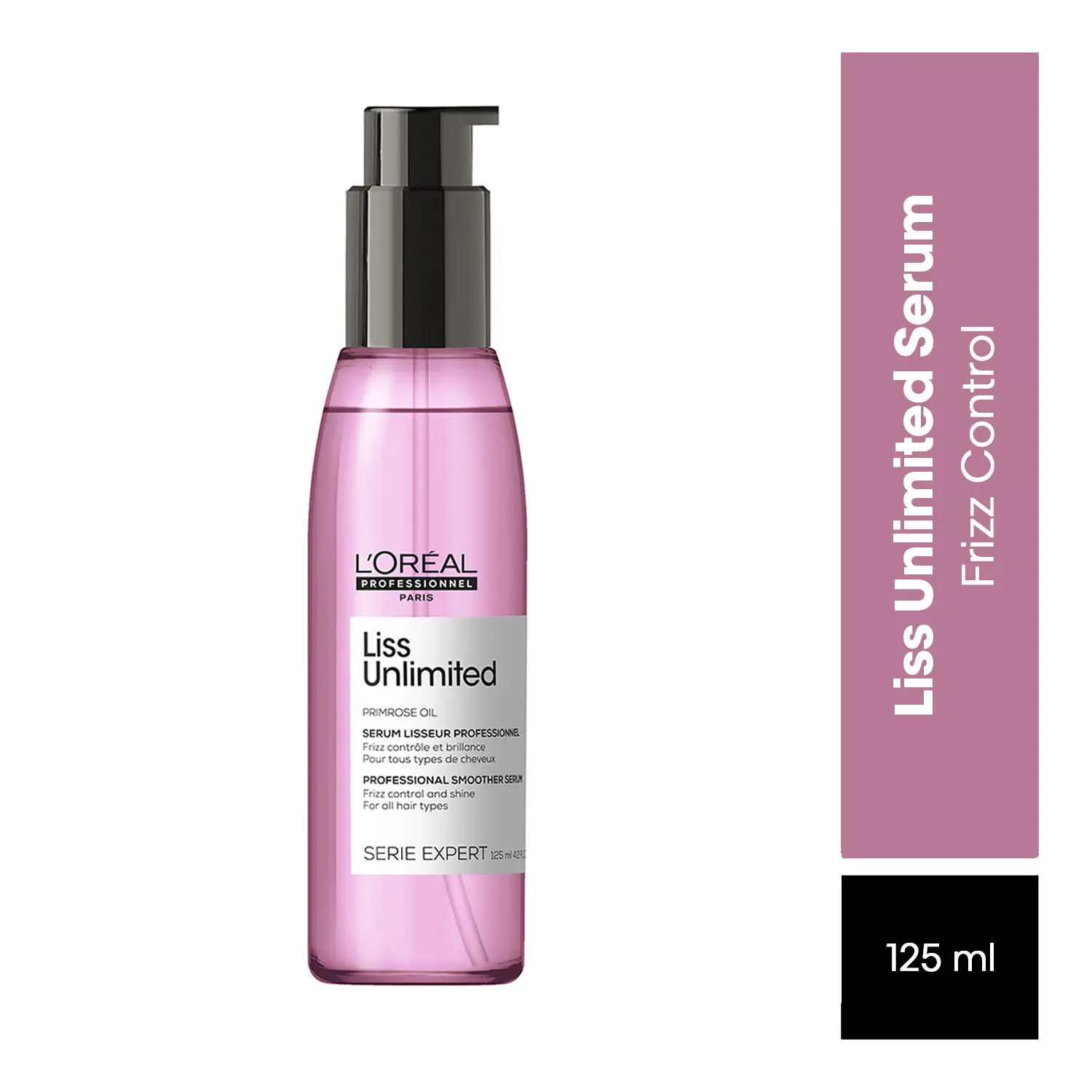 L'Oreal Professionnel Serie Expert Liss Unlimited Smoother Serum | Hair Serum to control frizz & adds shine | With Primrose oil (125ml)