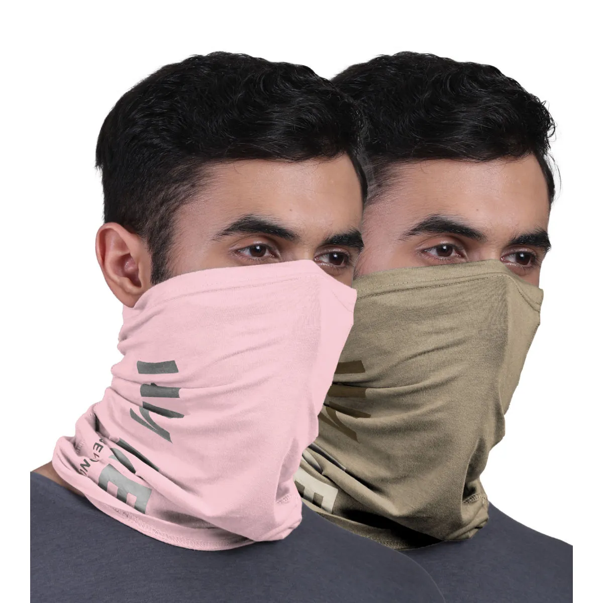 FREECULTR Unisex Printed Bamboo Bandana Anti Microbial Multipurpose Cloth Face Mask (pack Of 2)