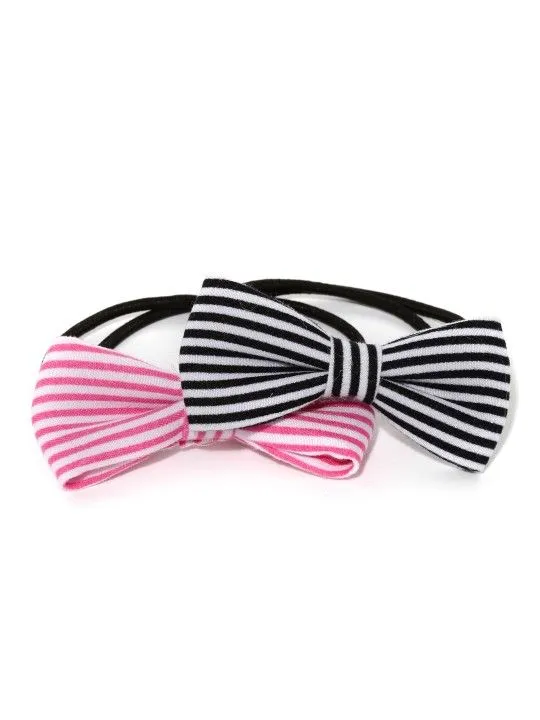 Toniq Set Of 2 Striped Bow-Shaped Hairbands