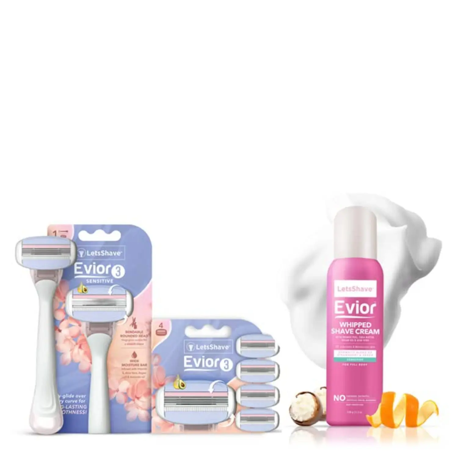 LetsShave Evior 3 Sensitive Value Kit