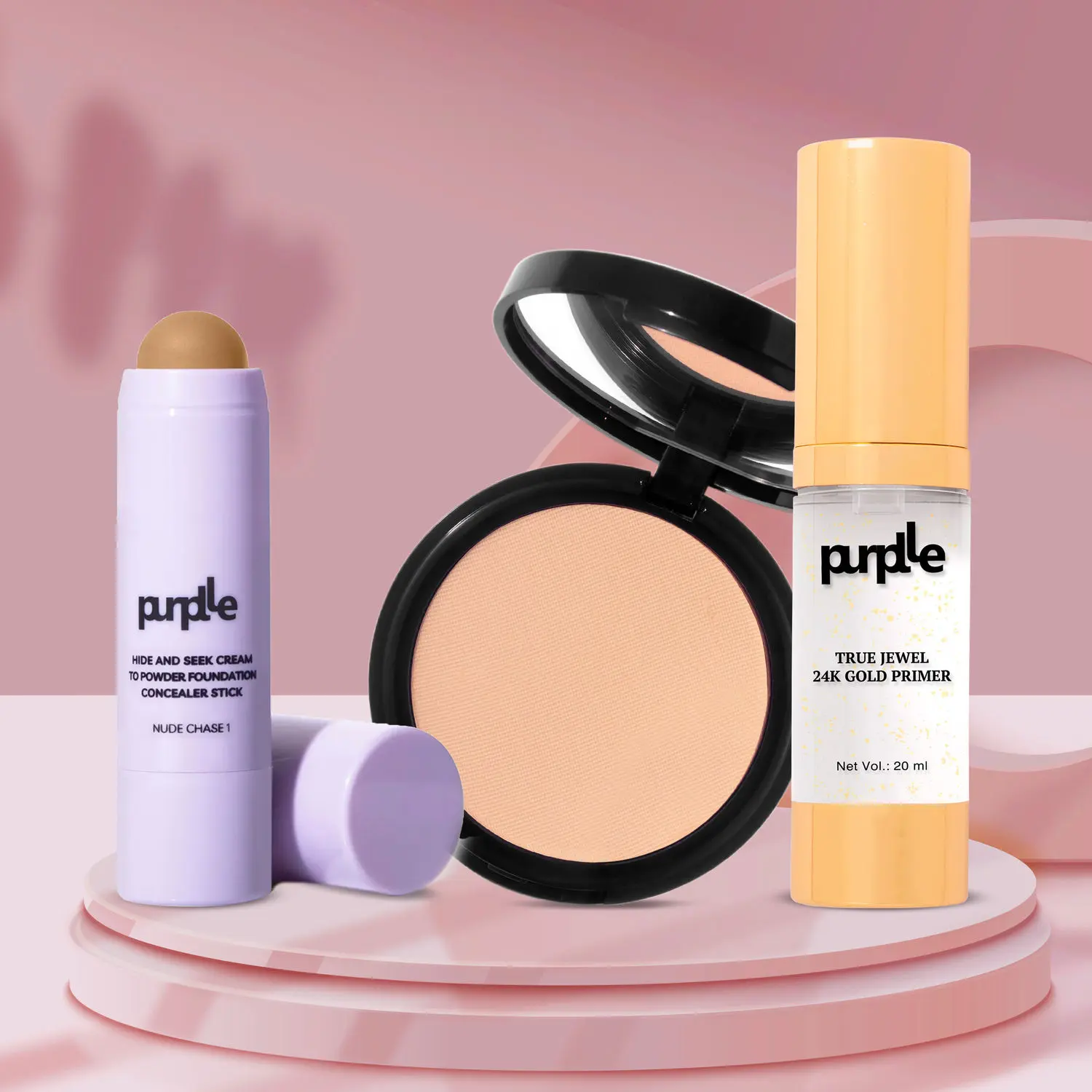 Purplle Flawless Base Kit | Primer | Kajal | Compact |