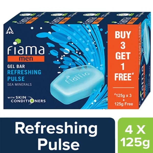 Fiama Men Gel Bar Refreshing Pulse Buy 3 Get 1 Free