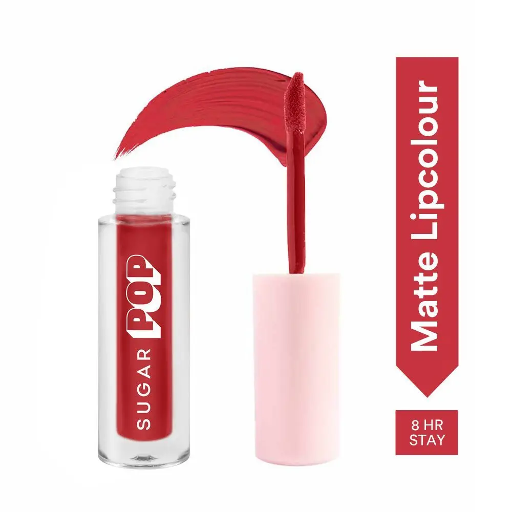 SUGAR POP Matte Lipcolour - 07 Wine (Berry Red) – 1.6 ml - Lasts Up to 8 hours l Red Lipstick for Women l Non-Drying, Smudge Proof, Long Lasting