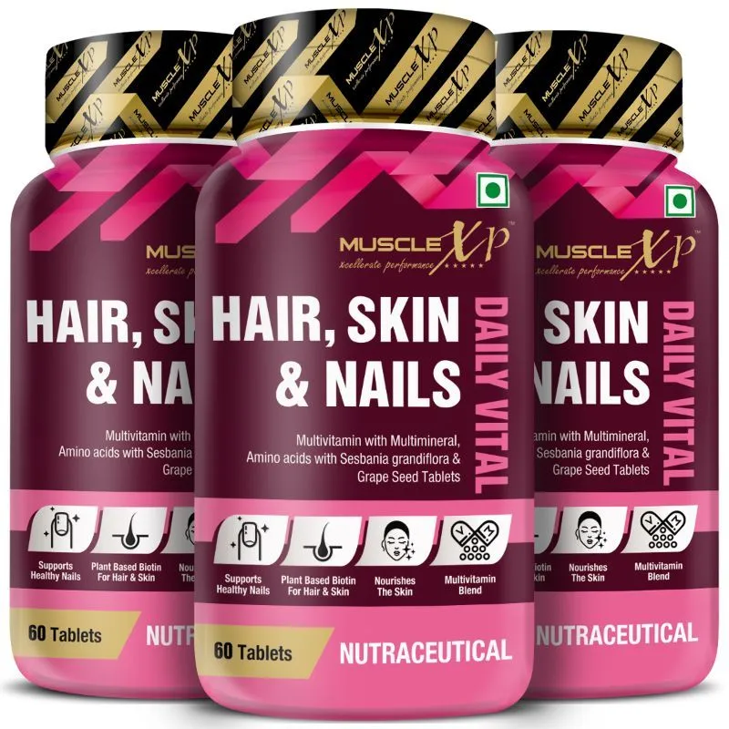 MuscleXP Multivitamin Hair, Skin and Nails with Biotin & Amino Acids Tablets