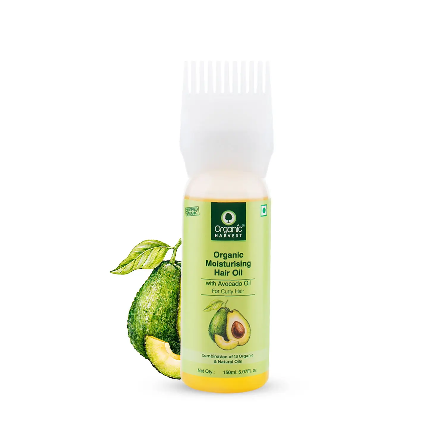 Organic Harvest Moisturising Hair Oil with Combination of Avocado & Natural Oils for Curly Hair | Ideal for Both Men & Women | 100% Organic, Sulphate And Paraben Free (150 ml)