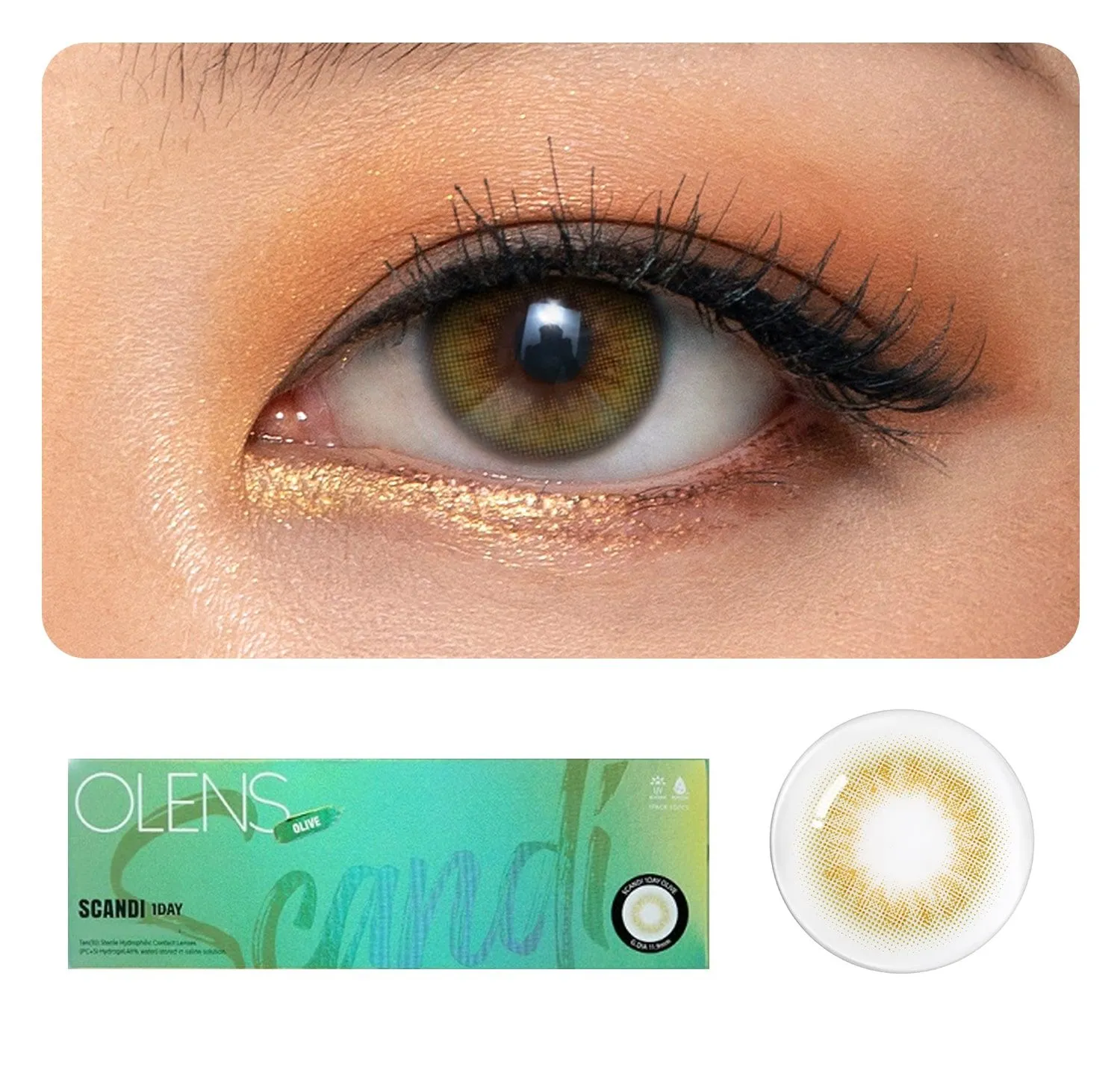 O-Lens Scandi 1Day Coloured Contact Lenses - Olive 0.00 (5 Pairs )