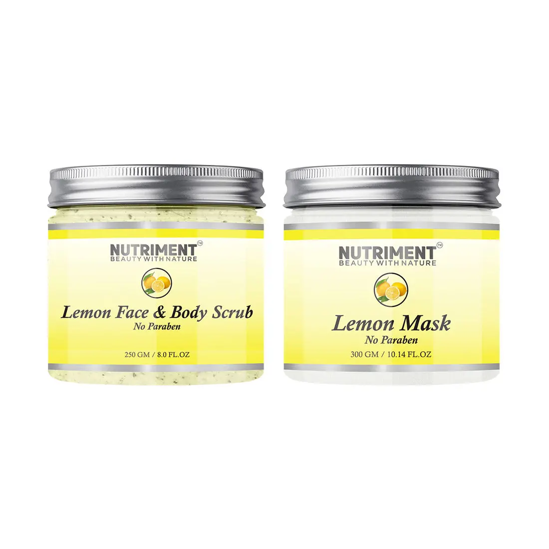 Nutriment Lemon Scrub 250gm and Lemon Mask 300gm Each (Pack of 2)