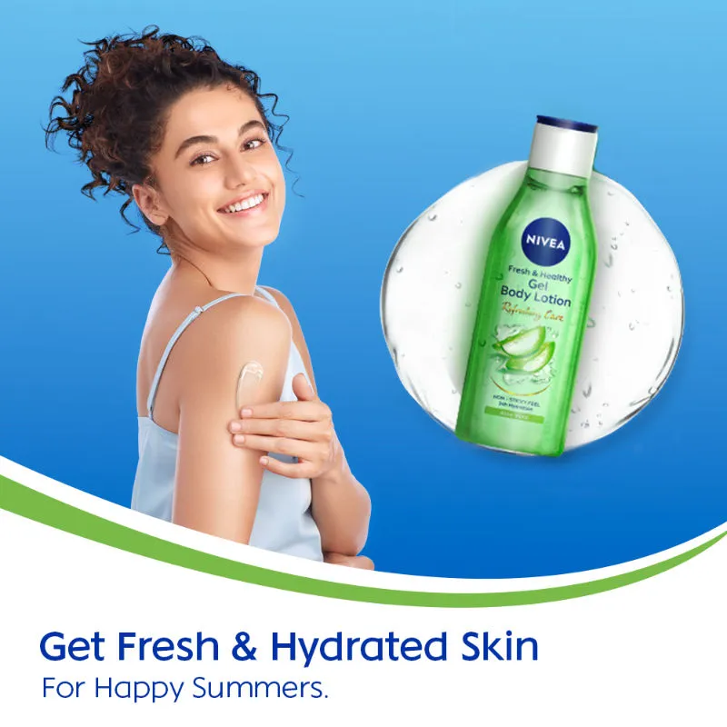 Nivea Aloe Vera Gel Body Lotion Non Sticky Feel, 24 Hours Hydration