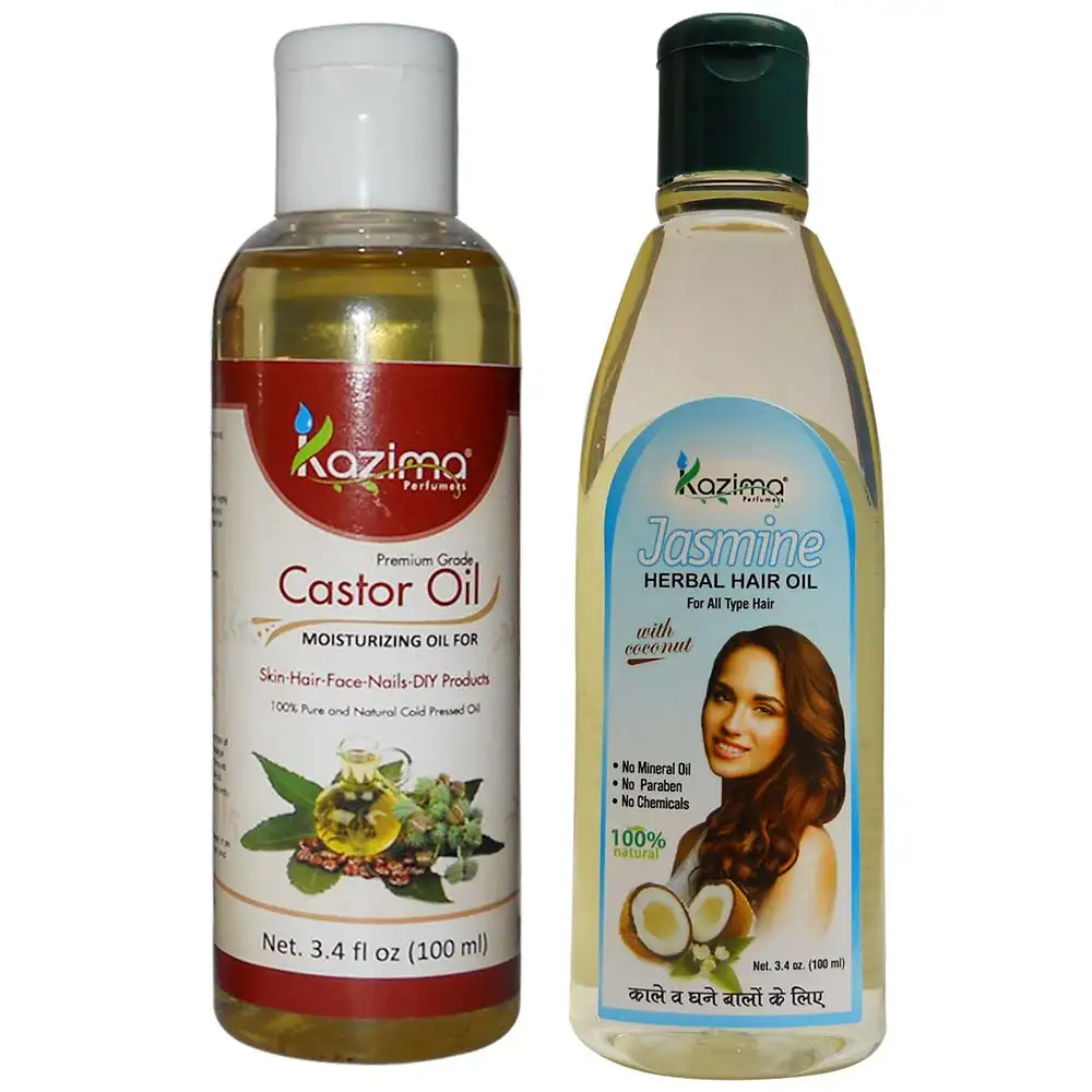 Kazima Castor & Jasmine Oil (Each 100ml) Combo,  2 Piece(s)/Pack  All Type Hair & Skin