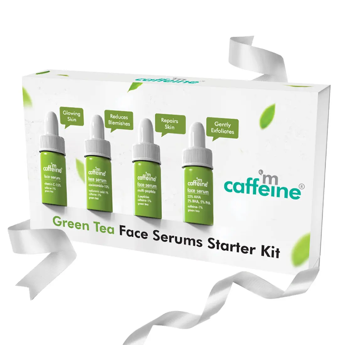 mCaffeine miniature Green Tea Face Serums Starter Kit