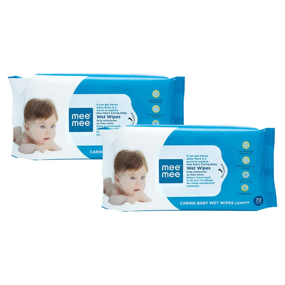 Mee Mee Caring Baby Wet Wipes Lemon Fragrance - Pack Of 2