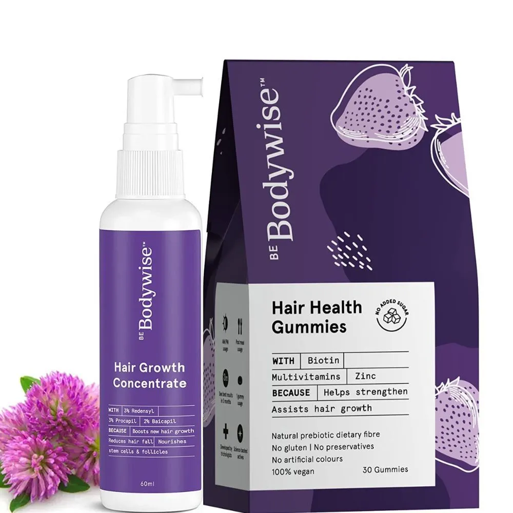 Be Bodywise Biotin Hair Gummies + Hair Fall Control Serum For Women