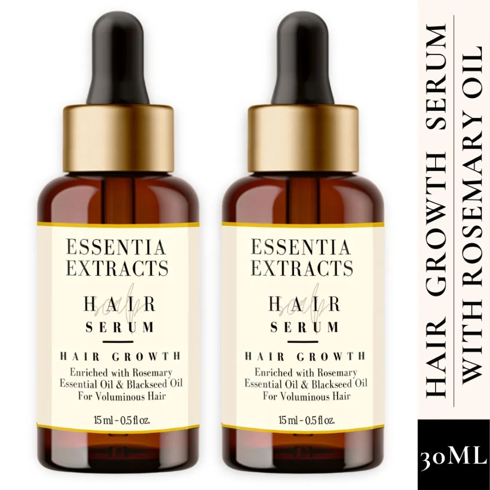 Essentia Extracts Hair Growth Serum Enriched With Rosemary Essential Oil & Blackseed Oil - Pack Of 2