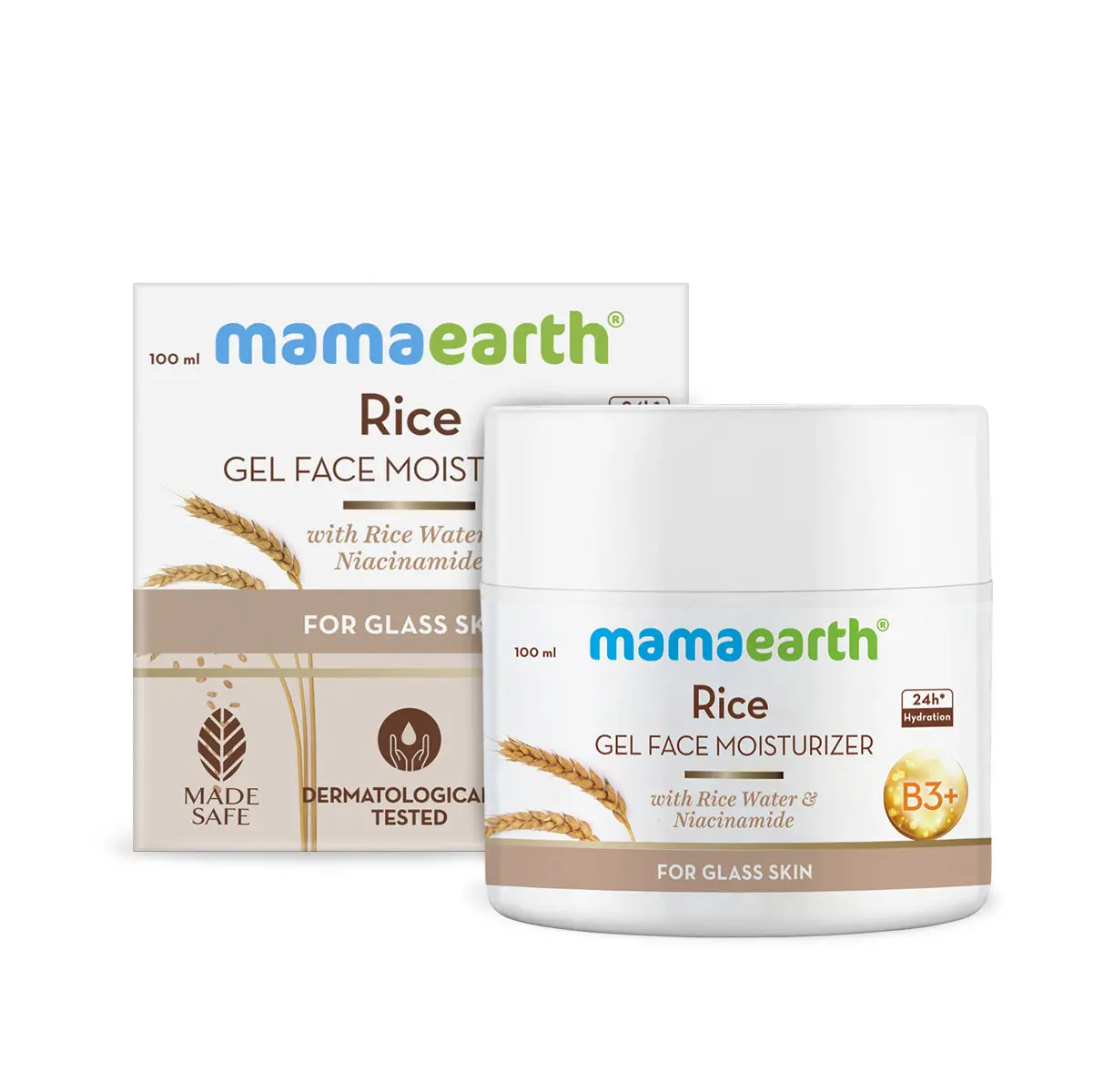 Mamaearth Rice Gel Face Moisturizer With Rice Water & Niacinamide for Glass Skin (100 ml)