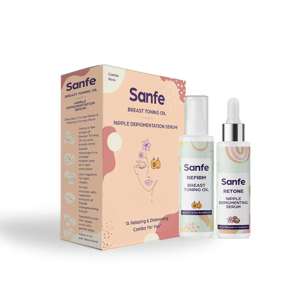 Sanfe Relaxing & Distressing Combo (Breast Toning Oil+Nipple Depigmenting Serum)