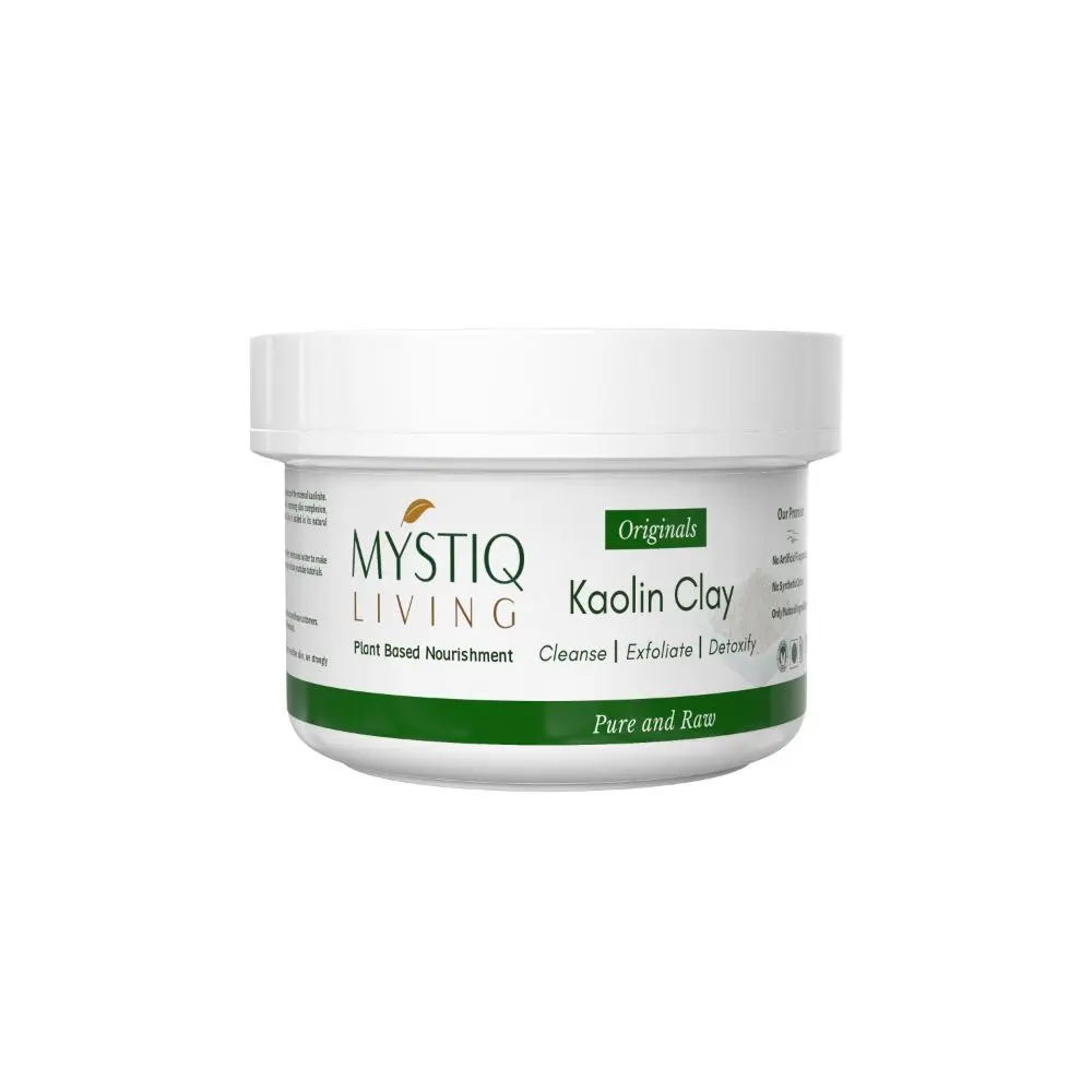 Mystiq Living Originals - Pure Organic Natural Kaolin Clay Powder | Chinni Mitti | Ideal For Face & Hair Pack - 175 GM