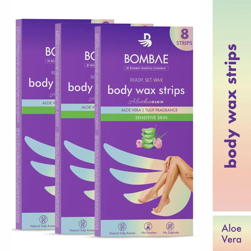 Bombae Women Full Body Wax Strips for Sensitive Skin (Pack of 3)