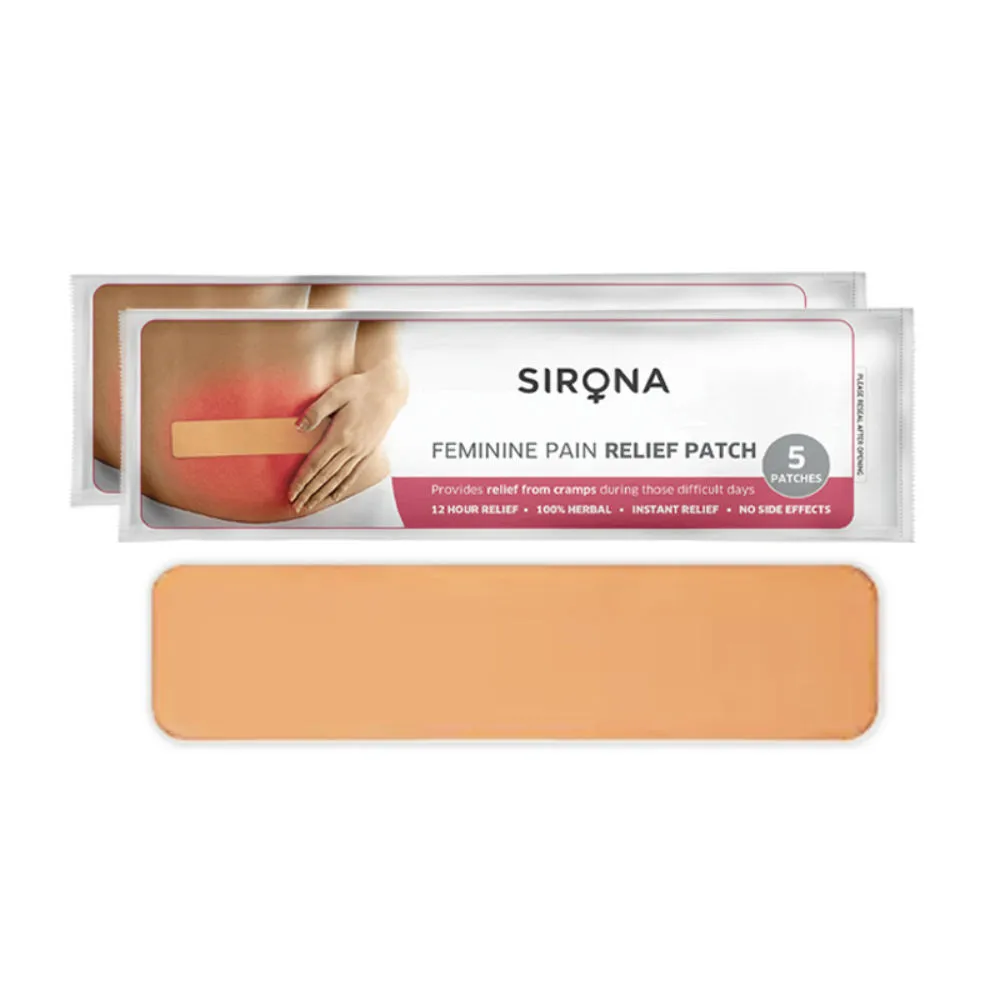 Sirona Feminine Pain Relief Patches For Period Pain & Menstrual Cramps (10 Patches)