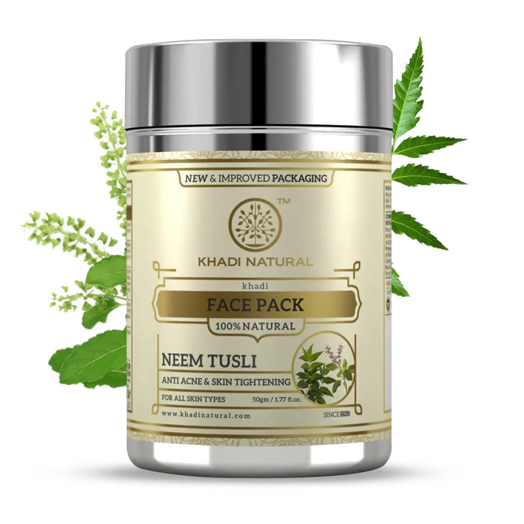 Khadi Natural Neem-Tulsi Herbal Face Pack| Reduces Wrinkles & Finelines - (50gm)