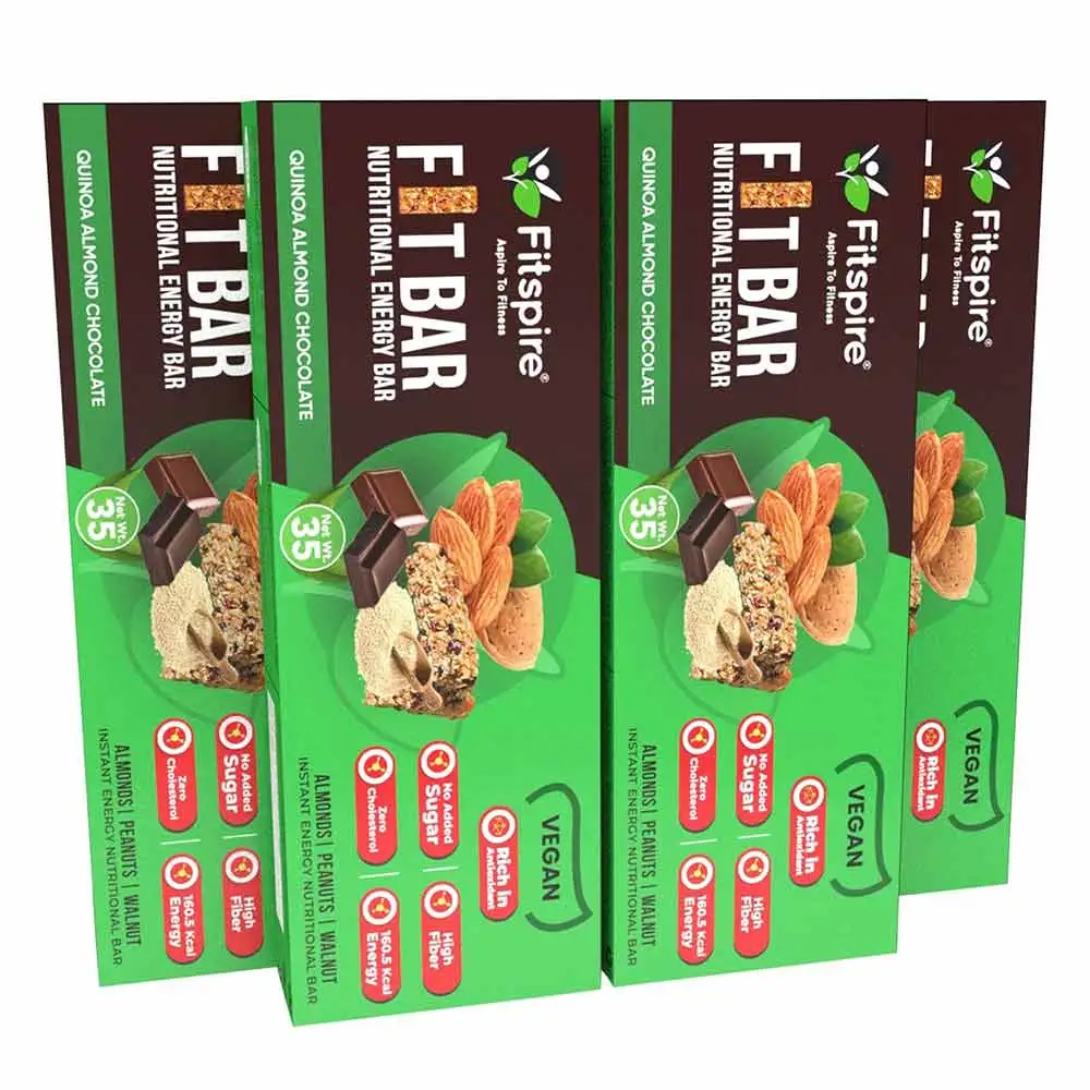 Fitspire Nutritional Energy Fit Bar,  1 bar(s)  Quinoa Almond Chocolate Pack of 4